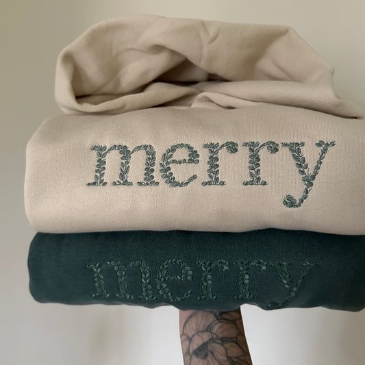 Merry Embroidered Sweatshirt